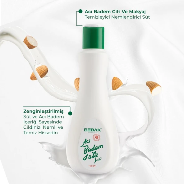 Bebak Yüz Temizleme ve Bakım Sütü - Tüm Cilt Tipleri için Yaşlanma Karşıtı, Badem Yağı ve Koenzim Q10 ile Zenginleştirilmiştir, 120 ml - Resim 2
