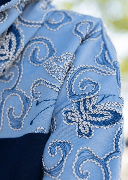 Sweatshirt Lacivert Keten - Resim 5