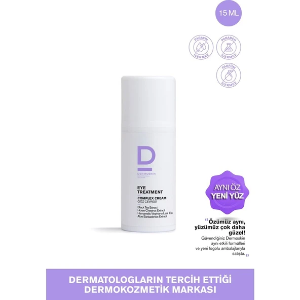 Dermoskin Göz Çevresi Bakım Kremi 15 ml Antioksidan Kolajen Destekli Koyu Halka ve İnce Çizgi Karşıtı ürün görseli 1