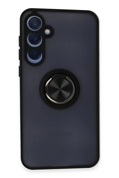 LitaeTrend Samsung Galaxy A55 5G Kılıf Montreal Yüzüklü Silikon Kapak - Siyah ürün görseli 1