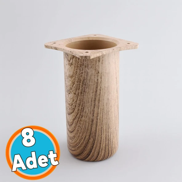 8 Adet Mobilya Kanepe Koltuk Baza Yükseltici Yükseltme Ayağı Ayakları Plastik Doğal Meşe Renk 15 cm - Resim 6
