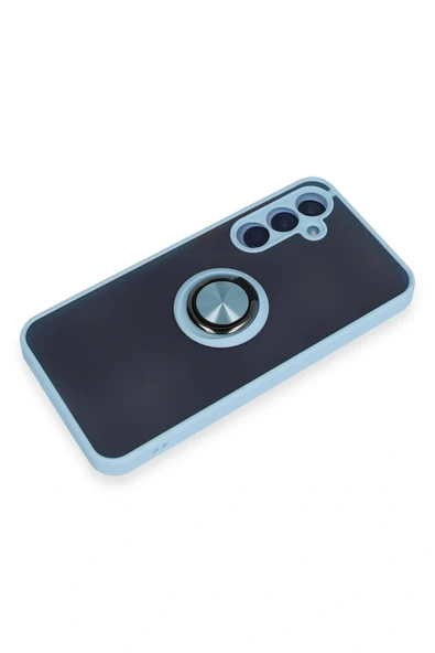 LitaeTrend Samsung Galaxy A25 5G Kılıf Montreal Yüzüklü Silikon Kapak - Buz Mavi - Resim 4