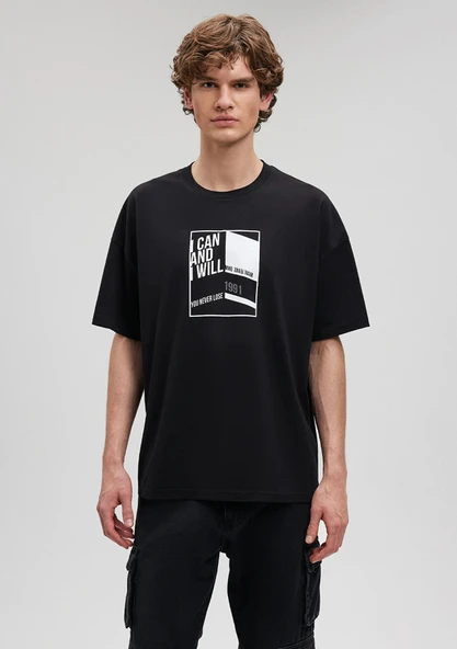 M0612112-900 MAVİ TİŞÖRT I CAN AND I WILL - Resim 2