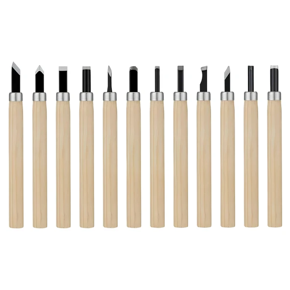 Fixonic Sakata WD1008 12 Parça Mini Ahşap Oyma Seti ürün görseli 1