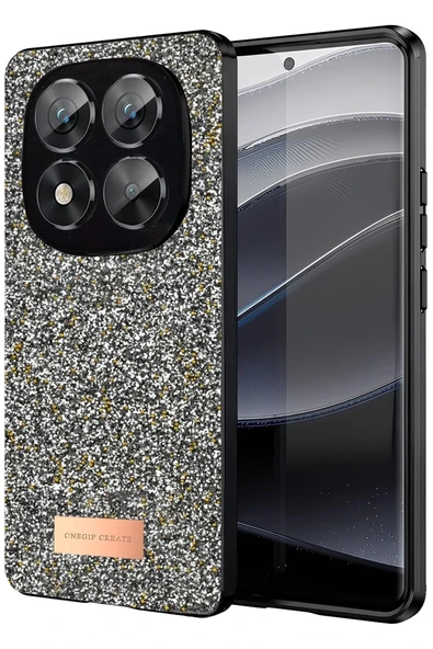 LitaeTrend Xiaomi Redmi Note 14 Pro 5G Bright Simli Kapak - Gümüş ürün görseli 1