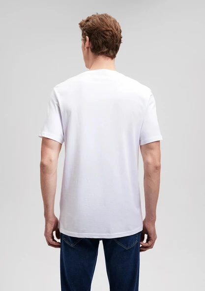 M066841-620 MAVİ BASKILI TİŞÖRT - Resim 4