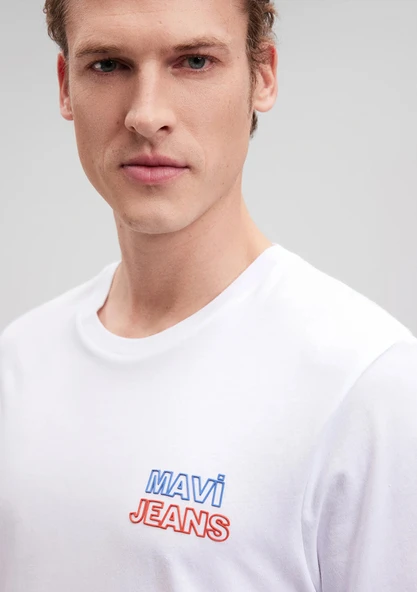 M066841-620 MAVİ BASKILI TİŞÖRT - Resim 5