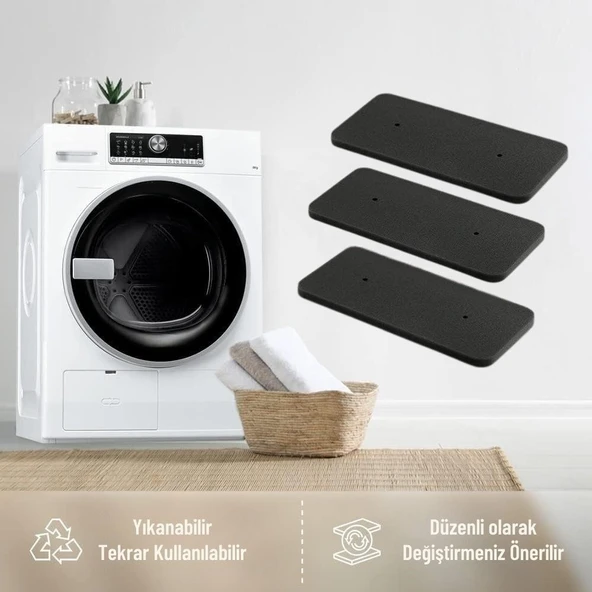 Çamaşır Kurutma Makinesi Sünger Filtresi 3'lü, Vestel KMEXXL8600, 9614TKT ile Uyumlu - Resim 4