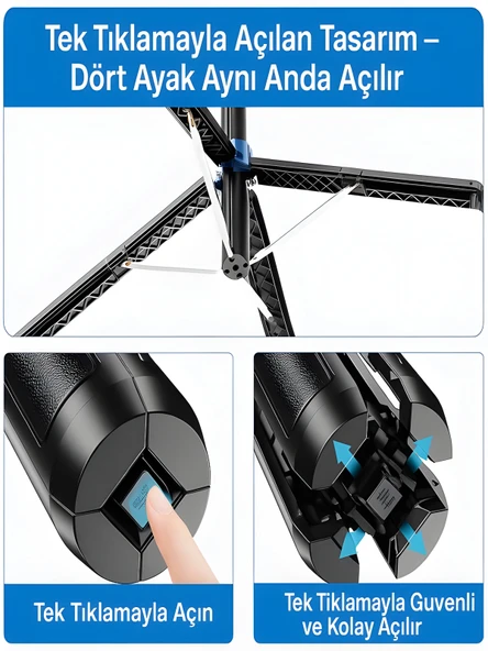 360 Ayarlanabilir Bluetooth Kumandalı 180 cm Telefon Tripod Android iOS GoPro Uyumlu - Resim 3