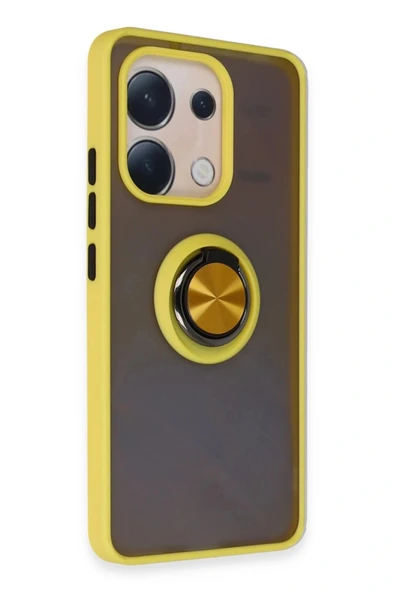 LitaeTrend Xiaomi Redmi Note 13 4G Kılıf Montreal Yüzüklü Silikon Kapak - Sarı - Resim 2