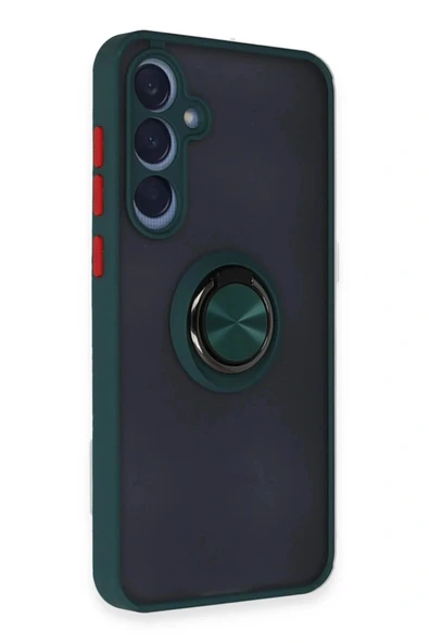 LitaeTrend Samsung Galaxy A55 5G Kılıf Montreal Yüzüklü Silikon Kapak - Yeşil - Resim 2