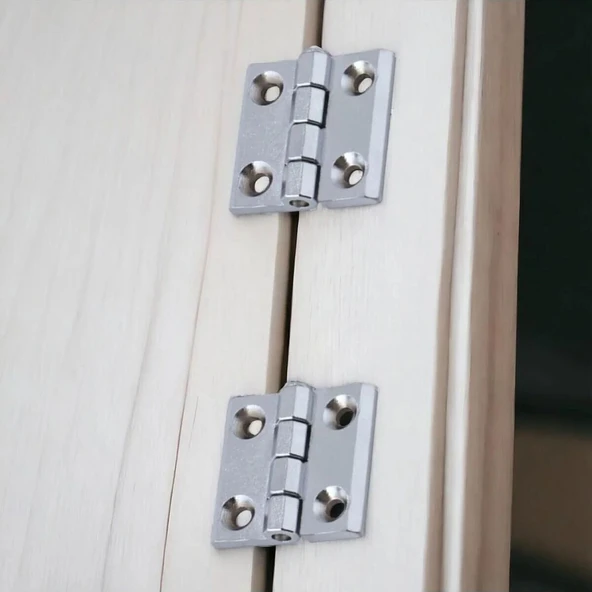 Metal Yaprak Menteşe 2 ADET Gümüş 50x50 mm Dayanıklı Kapi Pencere Dolap Mobilya Menteşe Modeli - Resim 5