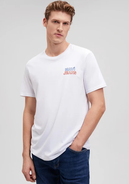 M066841-620 MAVİ BASKILI TİŞÖRT - Resim 3