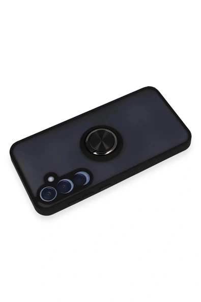 LitaeTrend Samsung Galaxy A55 5G Kılıf Montreal Yüzüklü Silikon Kapak - Siyah - Resim 3