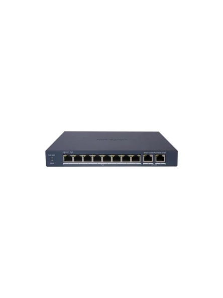 Hikvision DS-3E1310P-EI/M 8 Port Poe 2 Port Uplink Yönetilemez 60W Poe Switch ürün görseli 1