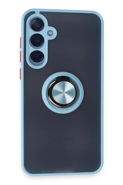 LitaeTrend Samsung Galaxy A25 5G Kılıf Montreal Yüzüklü Silikon Kapak - Buz Mavi ürün görseli 1