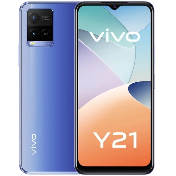YENİLENMİŞ VIVO Y21 64GB MAVİ CEP TELEFONU (12 AY GARANTİLİ) - C KALİTE - Resim 3