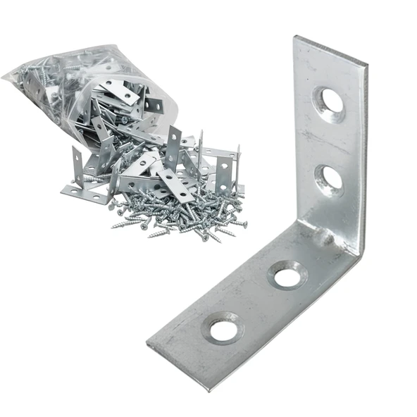 (50 ADET) Metal Köşebent 40x40x15 mm İnce L Demiri Gönye Mobilya Duvar Sabitleme Bağlantı Aparatı ürün görseli