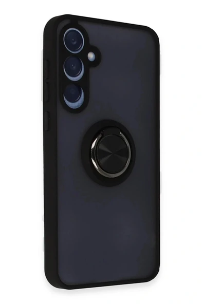 LitaeTrend Samsung Galaxy A55 5G Kılıf Montreal Yüzüklü Silikon Kapak - Siyah - Resim 2