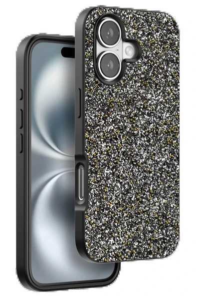 LitaeTrend iPhone 16 Plus Bright Simli Kapak - Gümüş ürün görseli 1