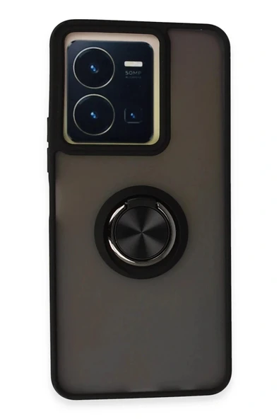 LitaeTrend Vivo Y36 Kılıf Montreal Yüzüklü Silikon Kapak - Siyah ürün görseli 1