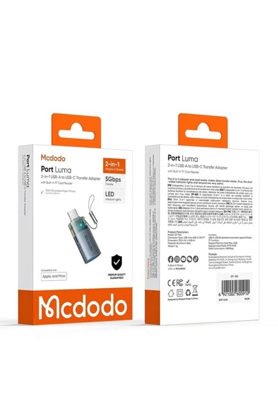 Mcdodo OT-7600 2'si 1 Arada Usb Typec Sd Kart Aktarım Dönüştürücü - Resim 5