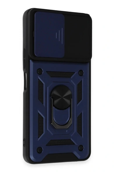 LitaeTrend Vivo Y36 Kılıf Pars Lens Yüzüklü Silikon - Lacivert - Resim 2