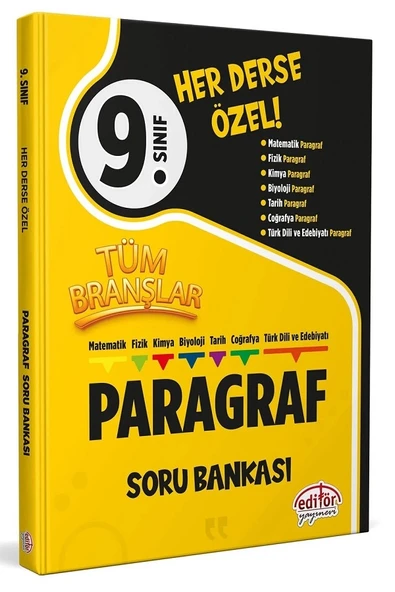 9.Sınıf Her Derse Özel Tüm Branşlar İçin Paragraf Soru Bankası ürün görseli 1