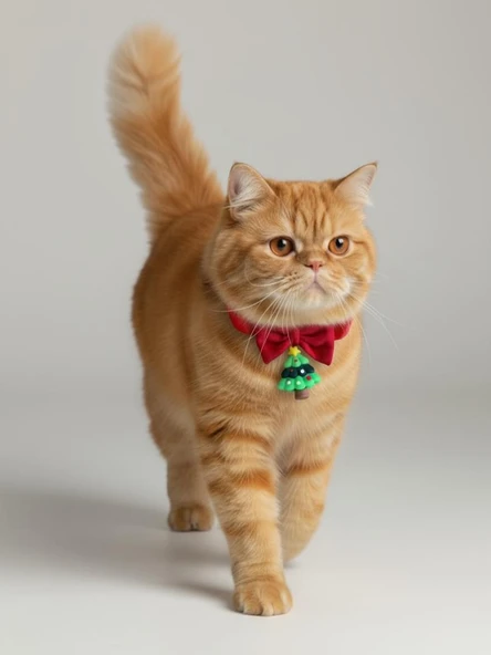 Christmas Tree Yılbaşı Kedi Papyon Tasması | Kırmızı Fiyonk Boyun Aksesuarı | Noel Temalı Kedi Süsü - Resim 2