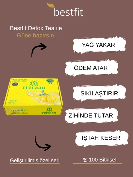 Çayı Limon aromalı şase 60 Adet 1 Aylık Kullanım-bestfit Detox Tea - Resim 4
