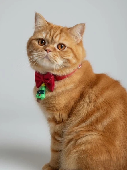 Christmas Tree Yılbaşı Kedi Papyon Tasması | Kırmızı Fiyonk Boyun Aksesuarı | Noel Temalı Kedi Süsü - Resim 3