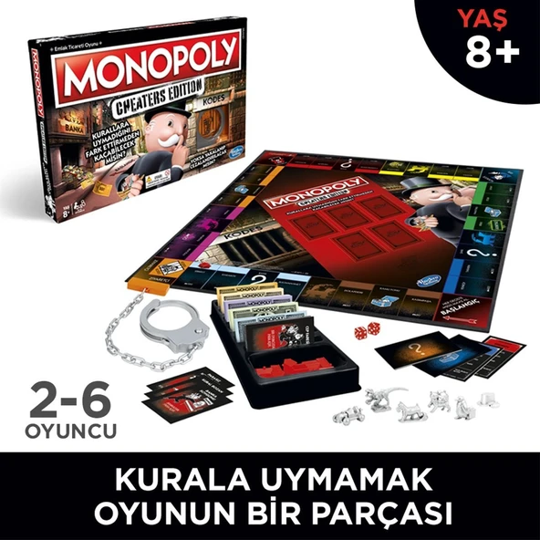 E1871 Hasbro Gaming - Monopoly Cheaters Edition +8 yaş - Resim 3