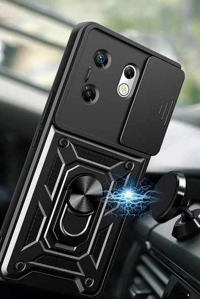 LitaeTrend İnfinix Zero 30 4G Kılıf Pars Lens Yüzüklü Silikon - Lacivert - Resim 2