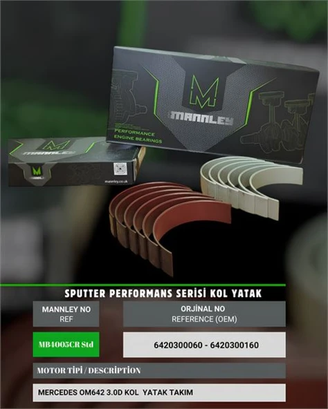 Mercedes Kol Yatak Takımı Mercedes Om642 3.0d - Mannley Mb4005cr Std ürün görseli 1