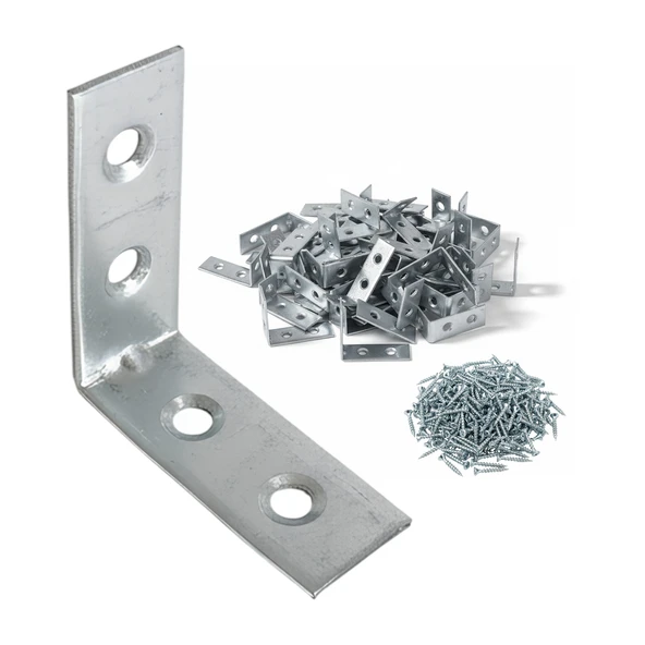 (25 ADET) Metal Köşebent 40x40x15 mm Kalın L Demiri Gönye Mobilya Duvar Sabitleme Bağlantı Aparatı ürün görseli