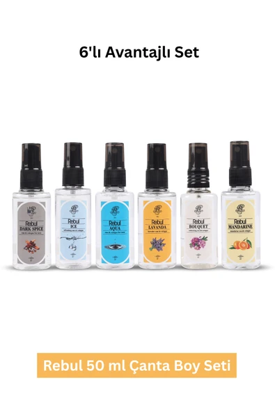Rebul Dark + Ice + Lavanda + Bouquet + Aqua + Mandarina Kolonya 50 Ml ürün görseli 1