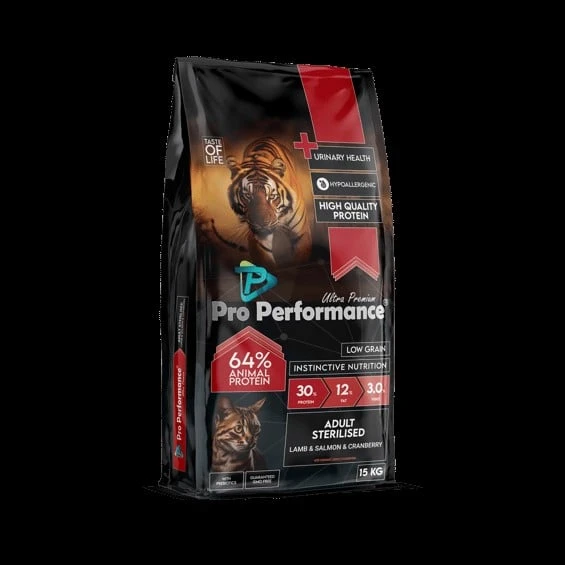 Pro Performance Sterilised Kızlıcıklı Kuzulu ve Somonlu Kısırlaştırılmış Kedi Maması 15 Kg ürün görseli 1