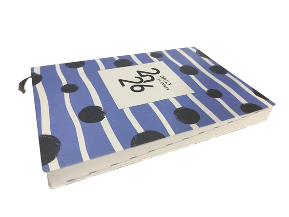 2026 Ajanda Mavi Soyut Desenli Günlük Ajanda A5 (15x21 cm) - Mavi - Resim 2