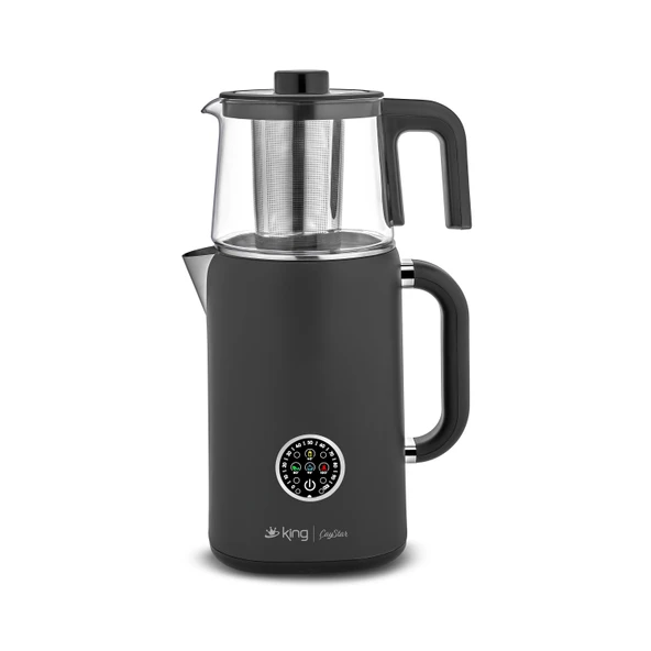 KING KCM387 ÇAYSTAR DİJİTAL ÇAY MAKİNESİ SİYAH - Resim 2