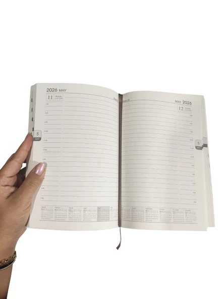 2026 Ajanda Mavi Soyut Desenli Günlük Ajanda A5 (15x21 cm) - Mavi - Resim 3