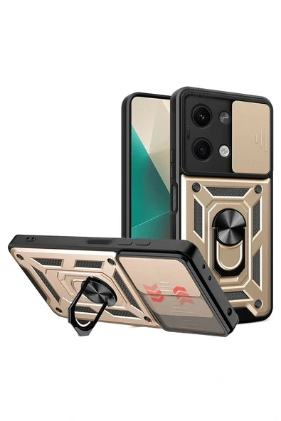 LitaeTrend Xiaomi Poco X6 Kılıf Pars Lens Yüzüklü Silikon - Gold ürün görseli 1