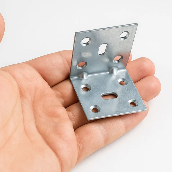 Metal L Demiri (25 Adet) İnce Gönye 40x40x40 mm Mobilya ve Duvar Sabitleme Bağlantı Aparatı - Resim 4