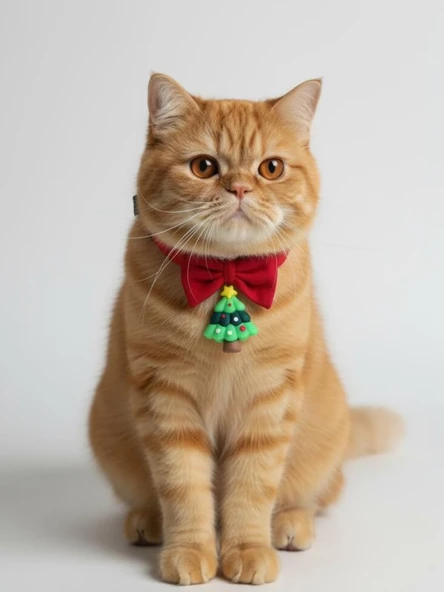 Christmas Tree Yılbaşı Kedi Papyon Tasması | Kırmızı Fiyonk Boyun Aksesuarı | Noel Temalı Kedi Süsü - Resim 4