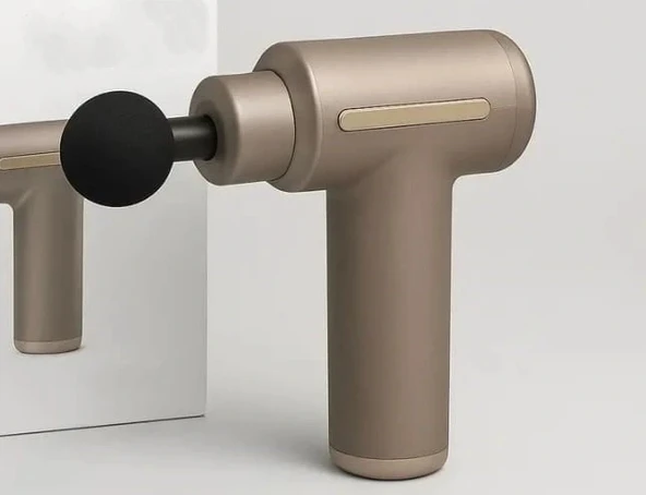 Darbeli Titreşimli Şarjlı Masaj Tabancası Masaj Aleti Gri Renk ürün görseli