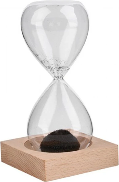 Ahşap Mıknatıslı Kum Saati Ev Ofis Dekoratif Hediyelik Ahşap Altlı Manyetik Mıknatıslı Kum Saati - Resim 4