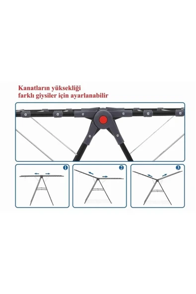 Devecioğlu Harbinger MM051 İnova Black Çamaşır Kurutma Askısı - Resim 5