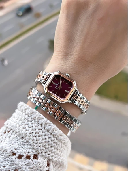 Daniel Klein Dolamalı Çelik Kordonlu 2 Yıl Garantili 3 Atm Suya Dayanıklı Kadın Kol Saati+Bileklik 4 - Resim 2