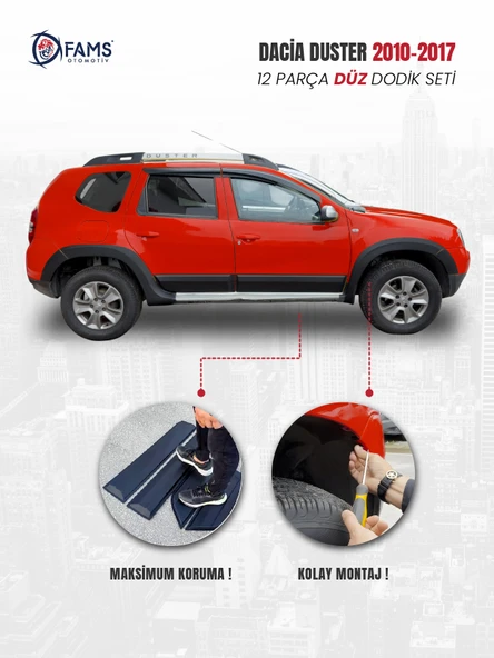 Dacia Duster 2010-2017 Uyumlu Dodik Seti 12 Parça (Baskısız) Düz - Resim 3