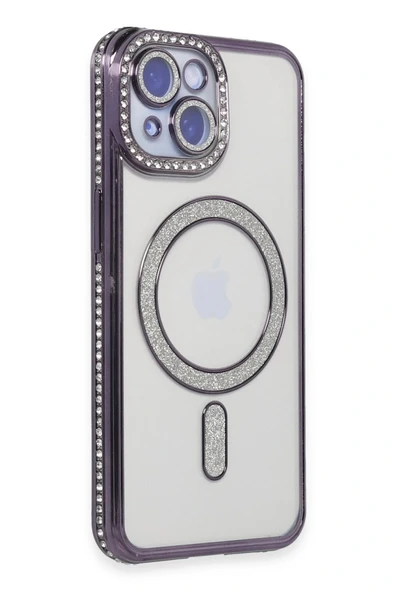 LitaeTrend iPhone 13 Kılıf Joke Simli Magneticsafe Kılıf - Derin Mor ürün görseli 1