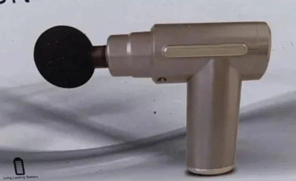 Darbeli Titreşimli Şarjlı Masaj Tabancası Masaj Aleti Gri Renk - Resim 2